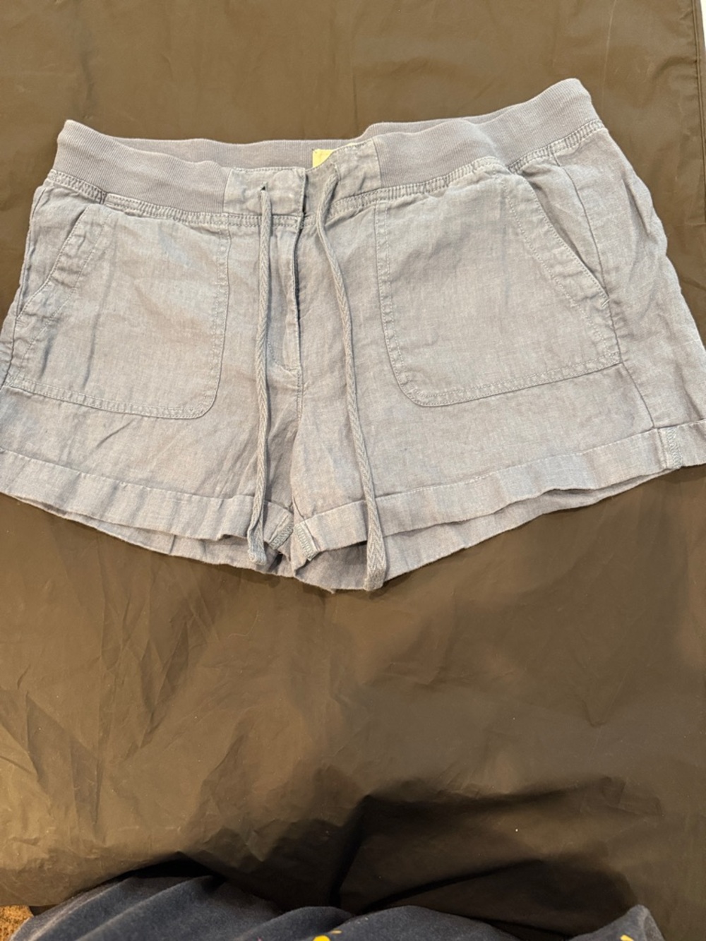 Lou & Grey Light Blue Linen-Blend Drawstring Shorts